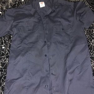 Dickies button up navy blue shirt